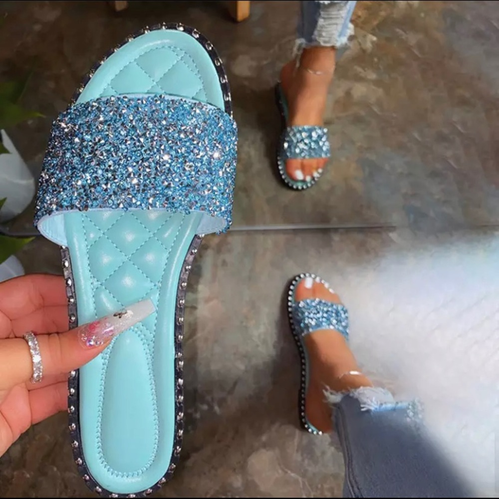 Blue crystal Sandals🦋🤩✨back in stock!